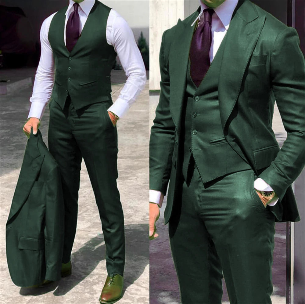 Solid Formal Single-Breasted Suit Set
