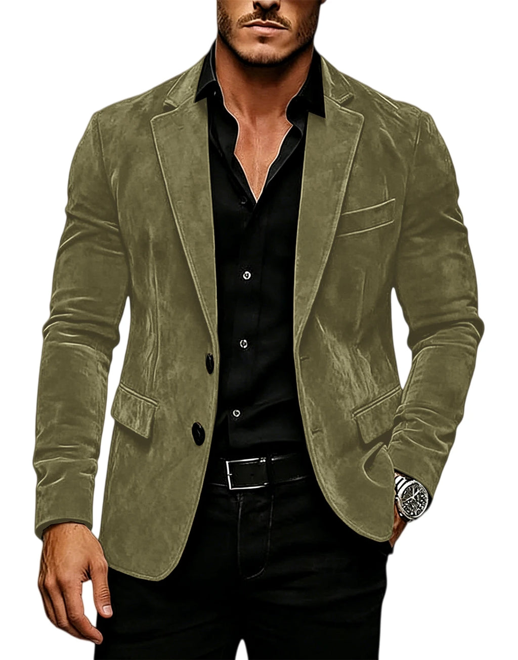 Suede Texture Notch-Lapel Sport Coat