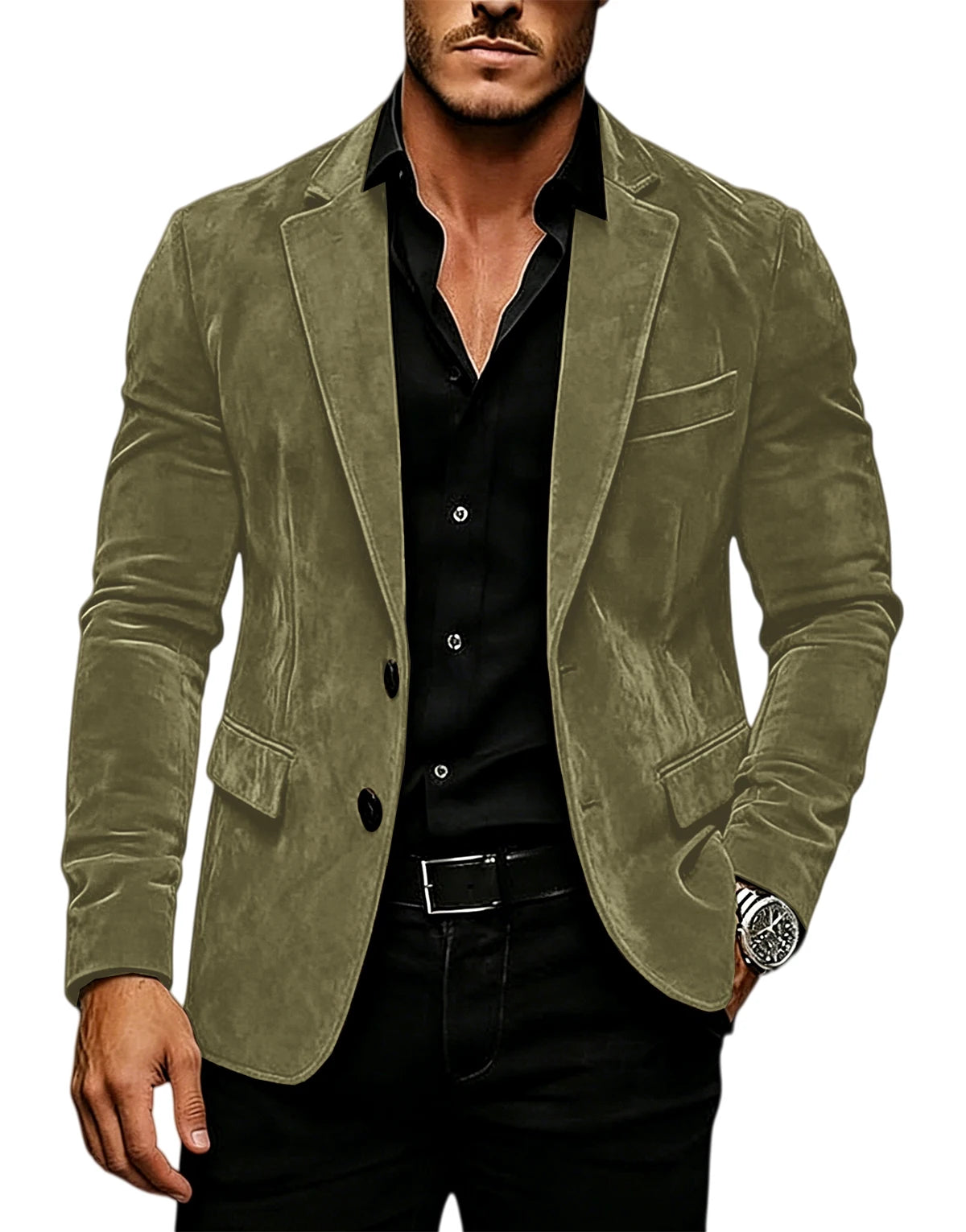 Suede Texture Notch-Lapel Sport Coat