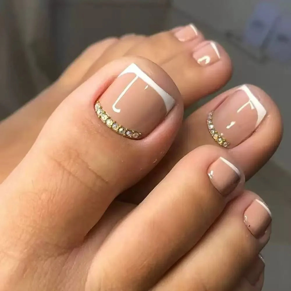 French False Toe Nails White