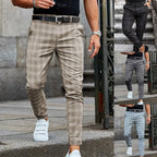 Vintage Checkered Loose Slim Trousers