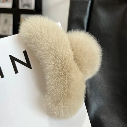 Elegant Winter Fuzzy Hair Claw