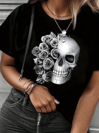 Skull Rose Graphic T-Shirt