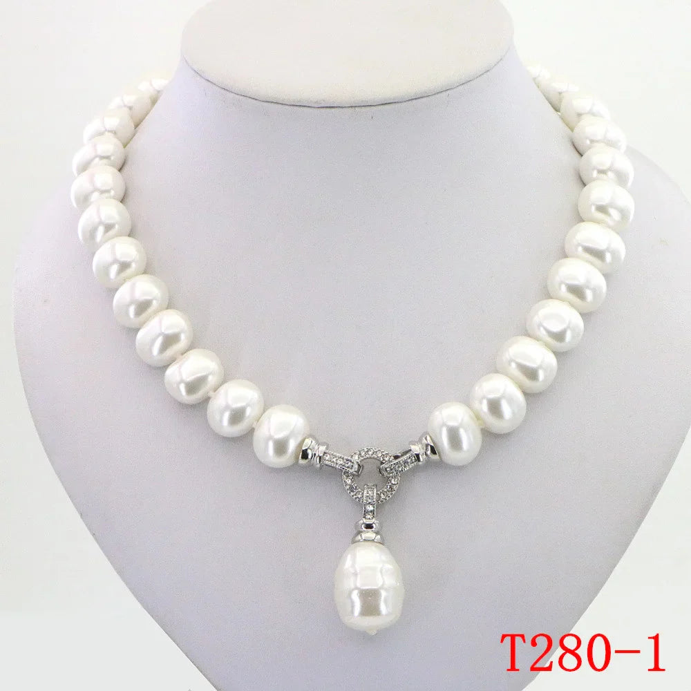 Marine Shell Pearl Necklace Women