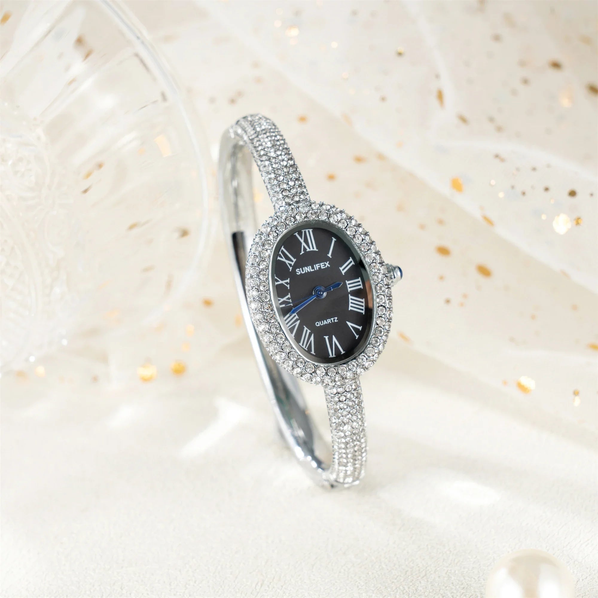 Elegant Rhinestone Oval Women’s Watch