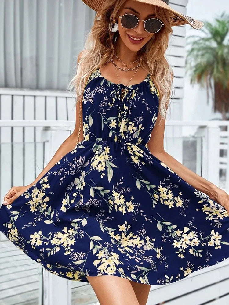 Lace-up Sleeveless Sundress
