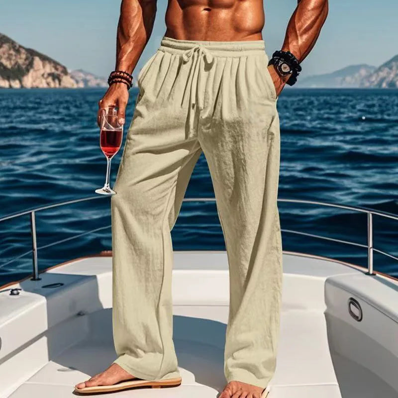 Beach Straight Linen Pants