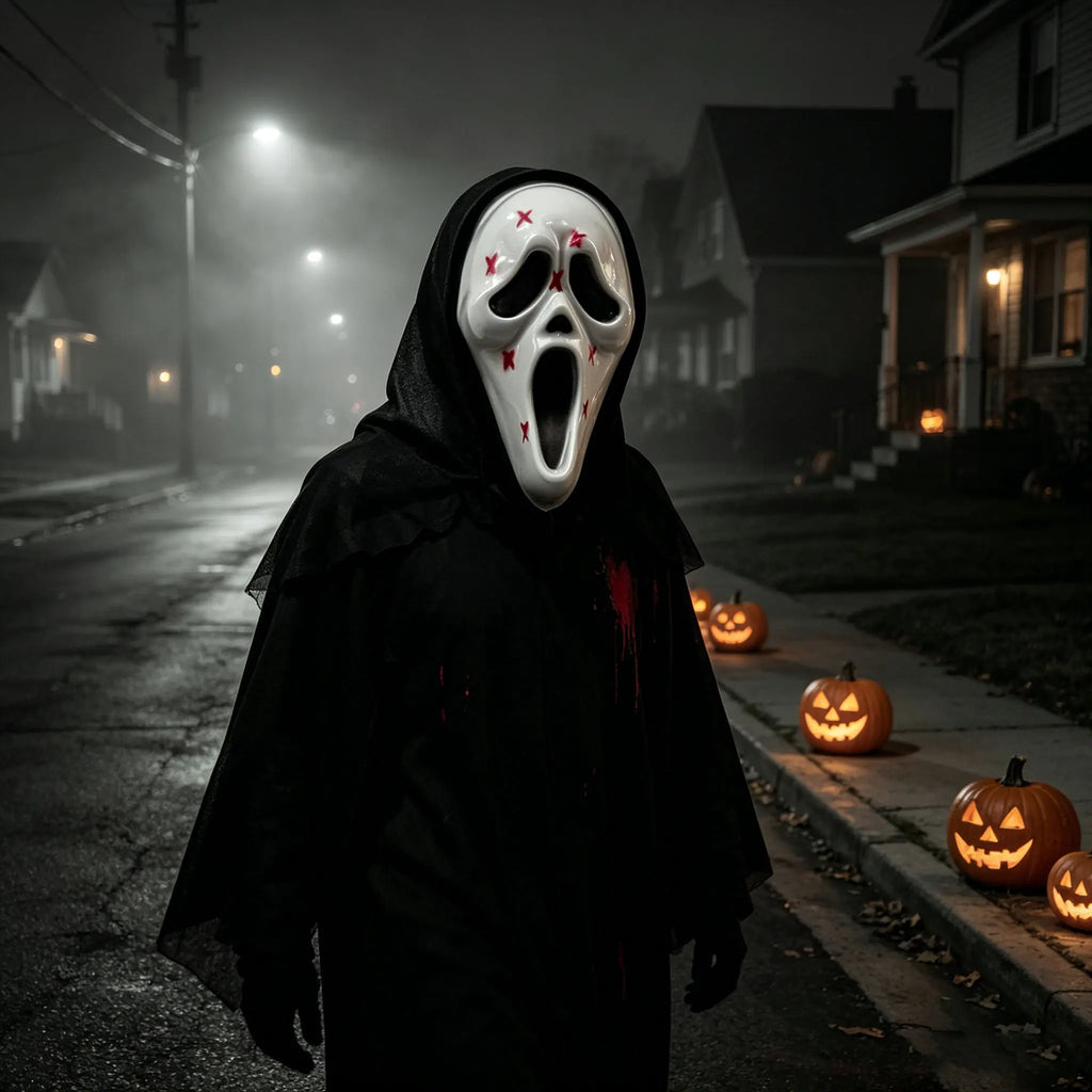 Ghost Mask with Mesh Hood