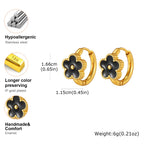 Flower Gold Hoop Earrings