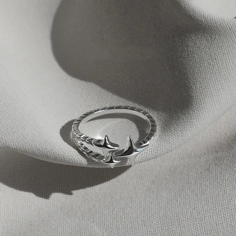 Silver Gothic Star Ring