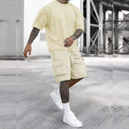 Multi-Pocket Cargo Pants T-Shirt Set