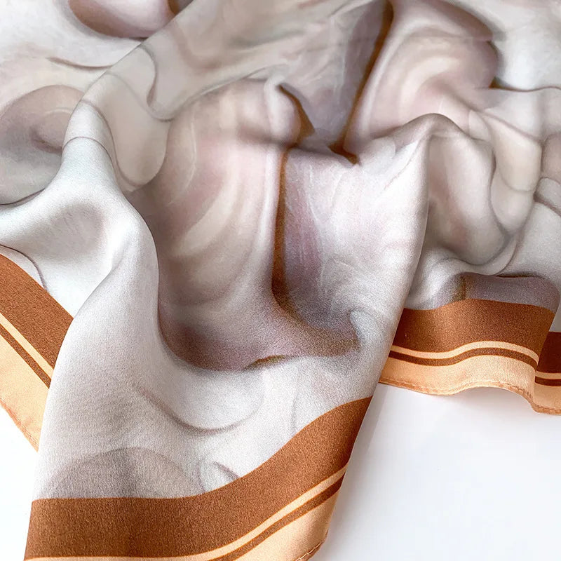 Abstract Marble Satin Square Scarf