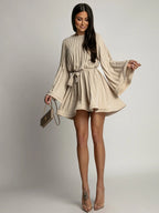 Pleated Mini Dress