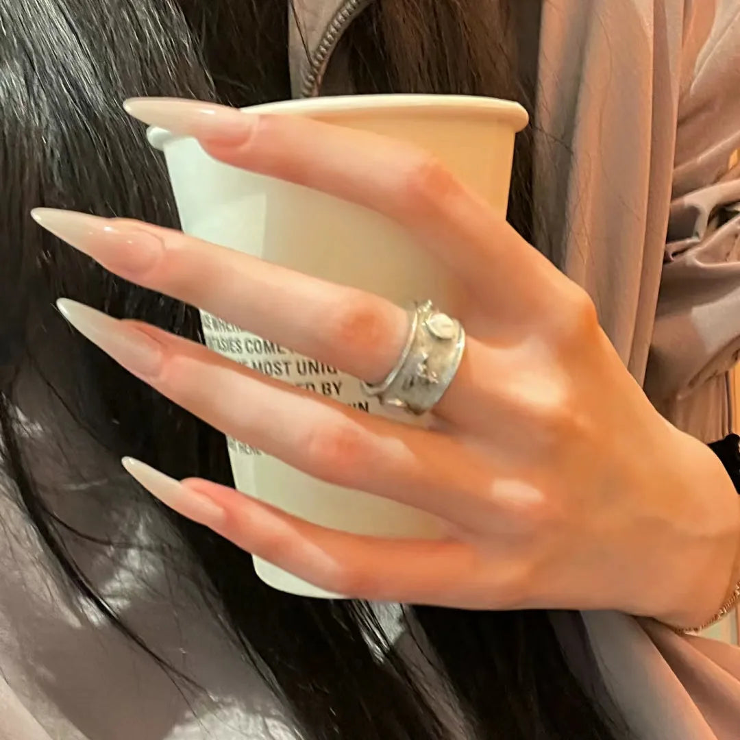 Leopard Print French False Nails