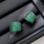 Geometric Zircon Clip Earrings