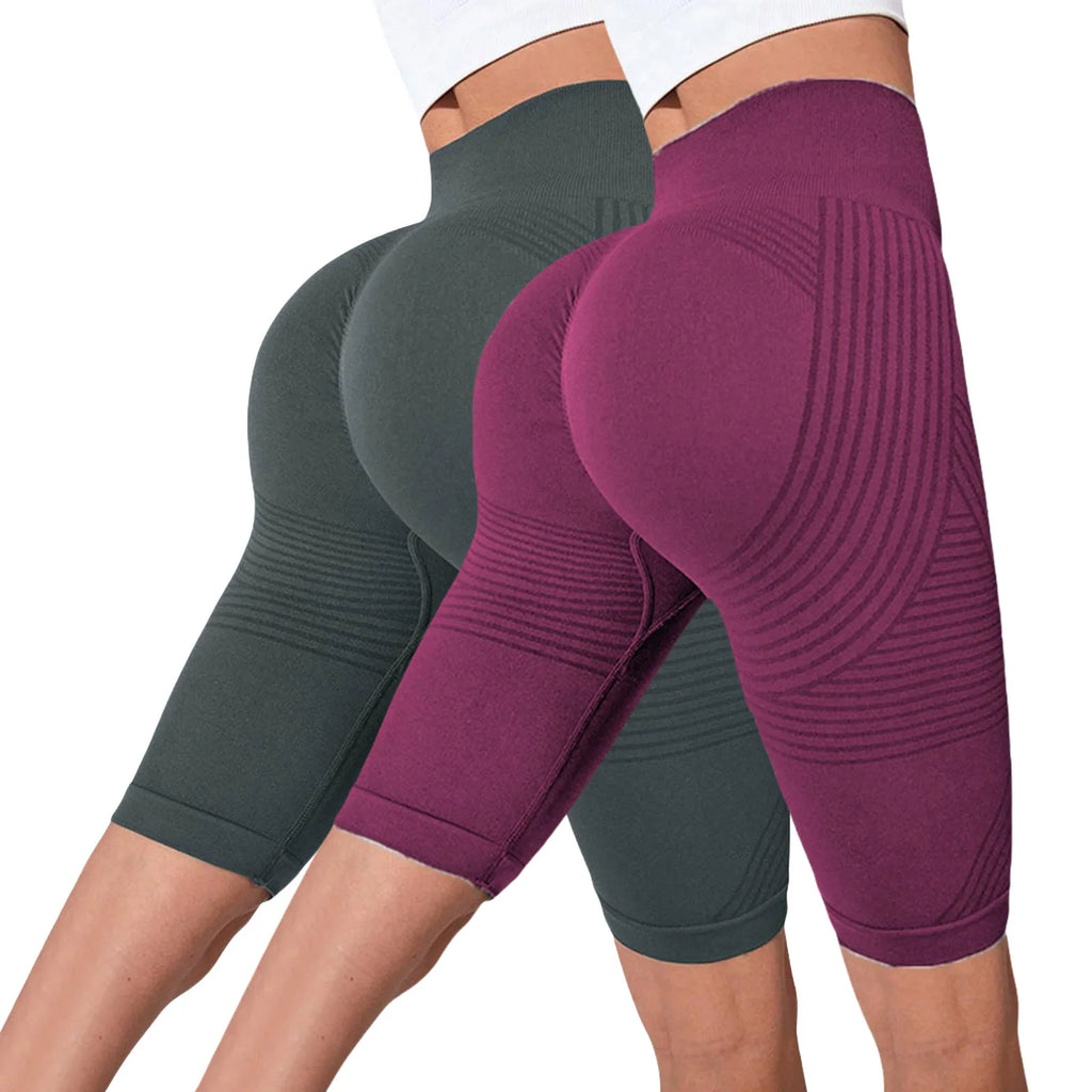 Seamless Hip-Lifting Yoga Shorts 2-Pack