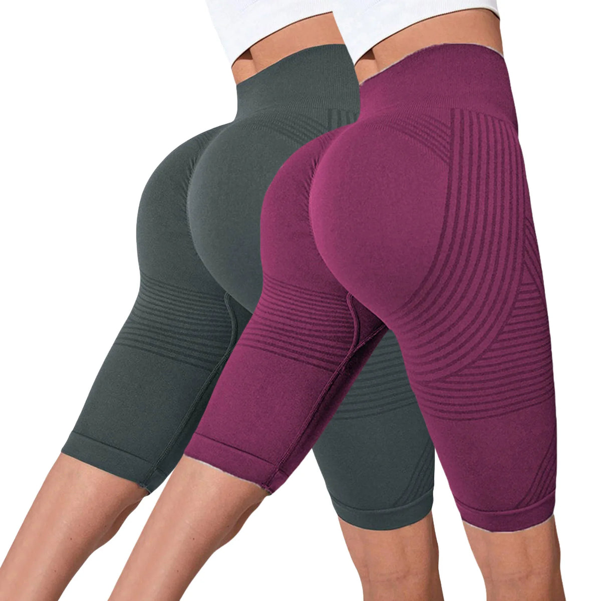 Seamless Hip-Lifting Yoga Shorts 2-Pack