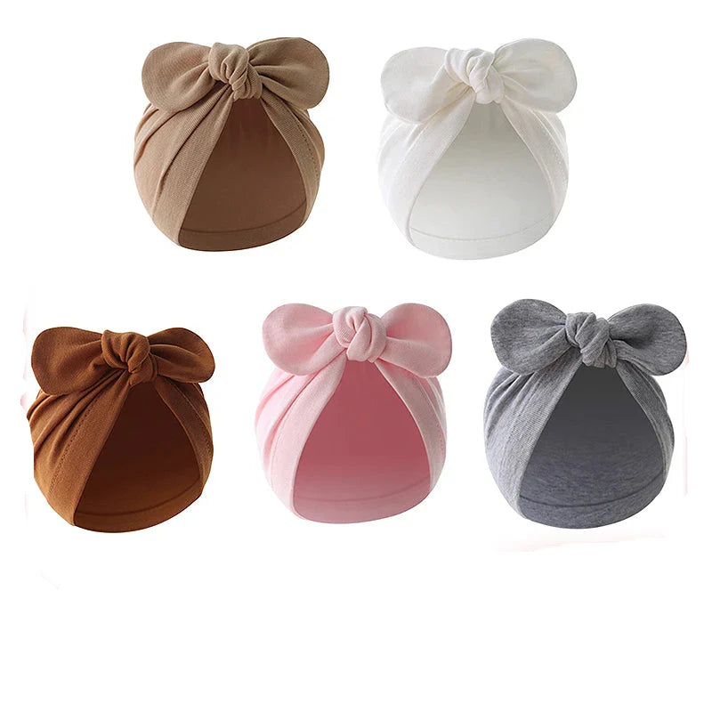 Newborn Solid Bow Beanie