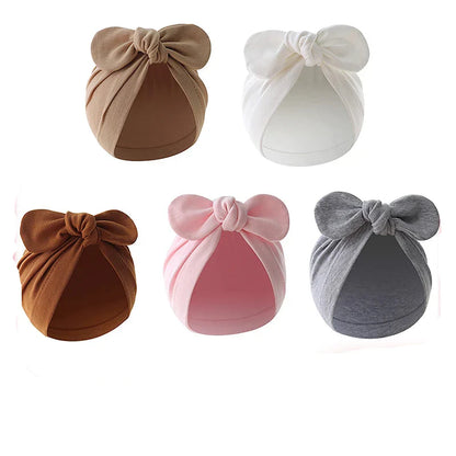 Newborn Solid Bow Beanie