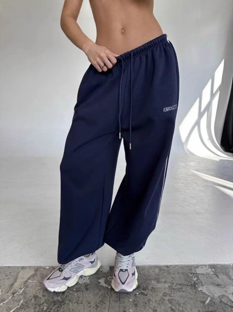 Chiffon Tie-Dye Drawstring Sports Pants