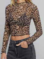 Leopard Mesh Top
