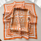 Imitation Silk Floral Square Scarf