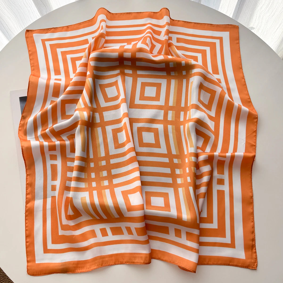 Imitation Silk Floral Square Scarf