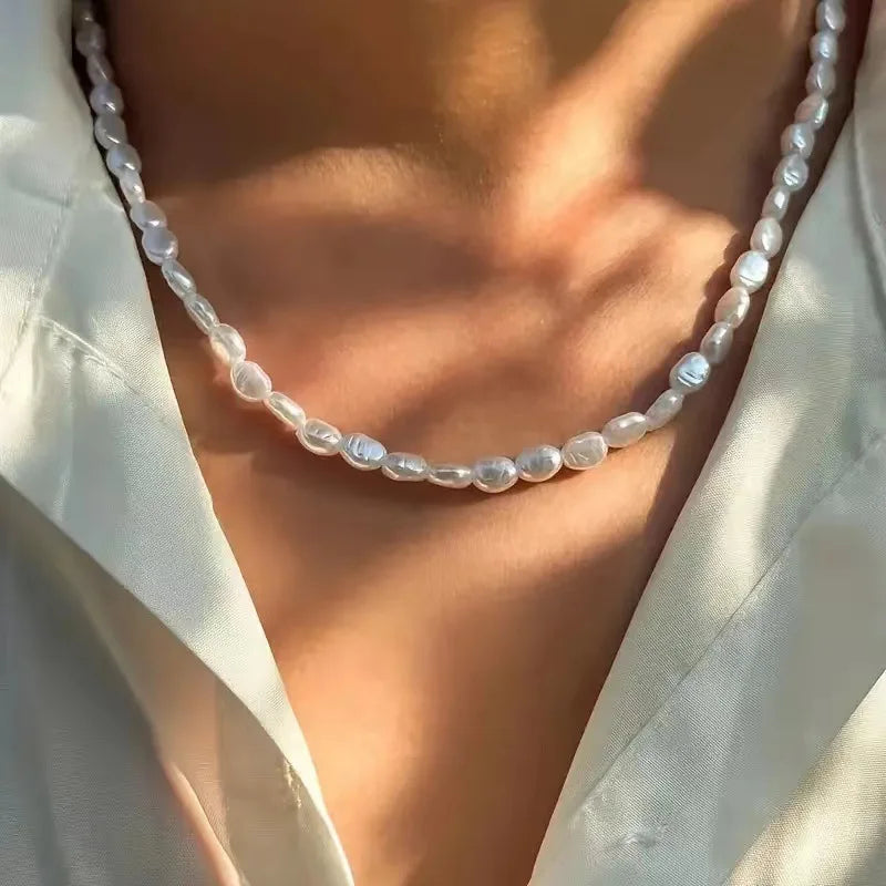 Pearl Teardrop Choker Necklace