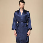 Summer Satin Shorts Robe Bathrobe