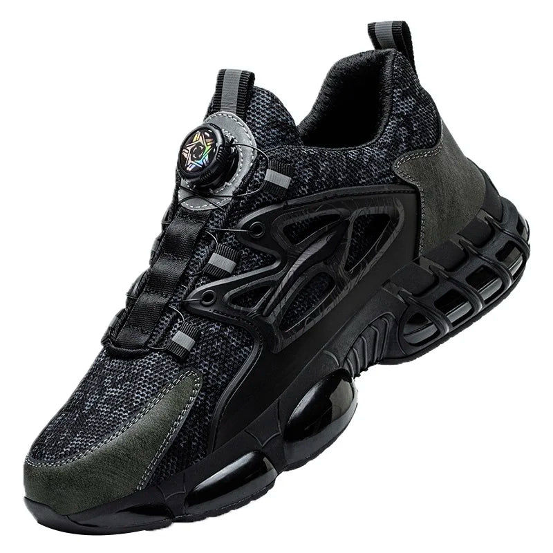 Rotating-Button Anti-Smash Safety Shoes