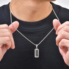 Mprainbow Geometric Square Necklace