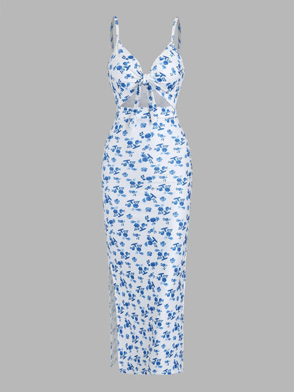 Summer Print Suspender Dress