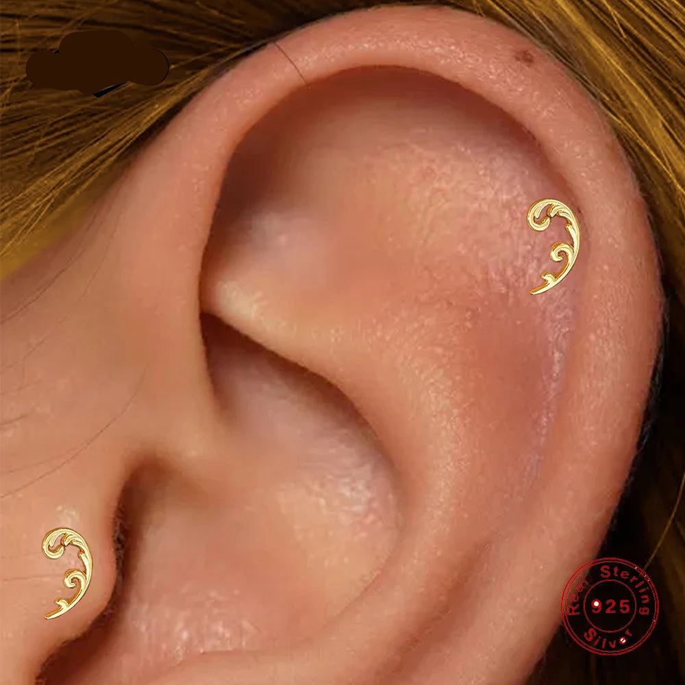 Gold Zircon Stud Earrings