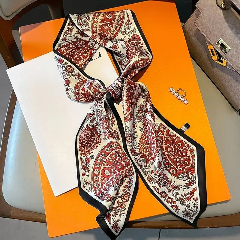 Graphic Ribbon Long Strip Scarf