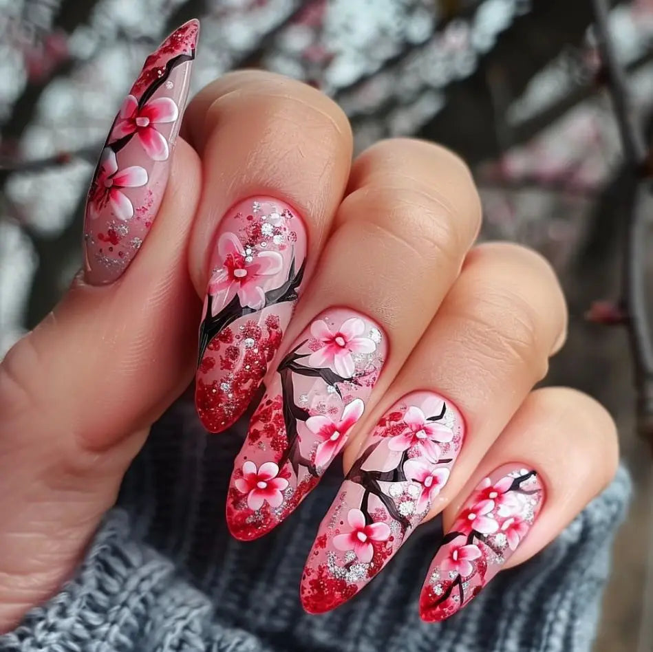 set Medium long fake nails