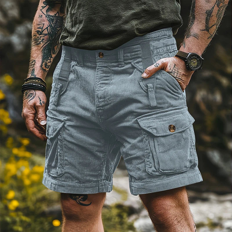 Corduroy Straight Cargo Shorts