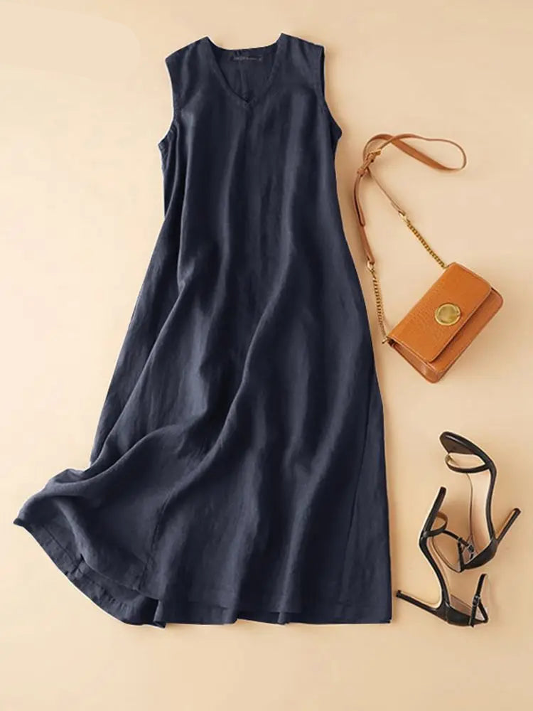 Summer Sleeveless V-Neck Dress