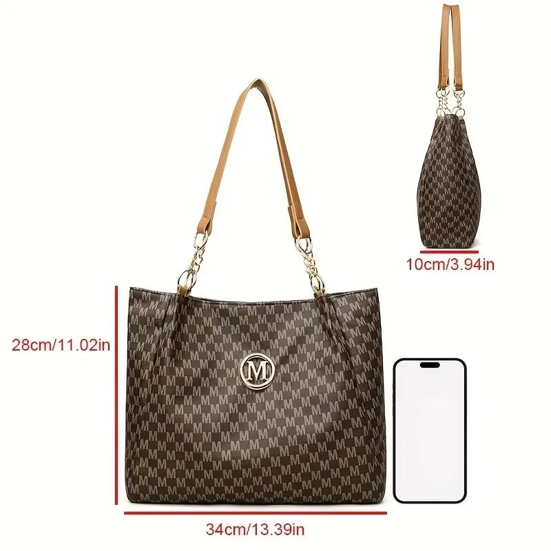 Vintage Geometric "M" Tote Bag