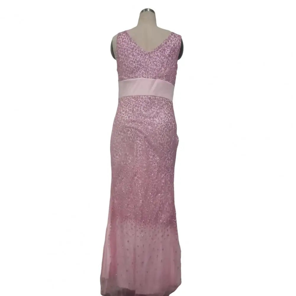 Sequin Mesh Evening Party Dress