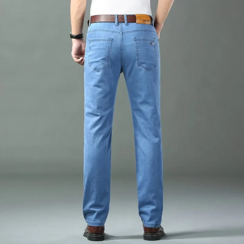Ice Silk Stretch Straight Jeans