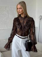Lace Turtleneck Shirt