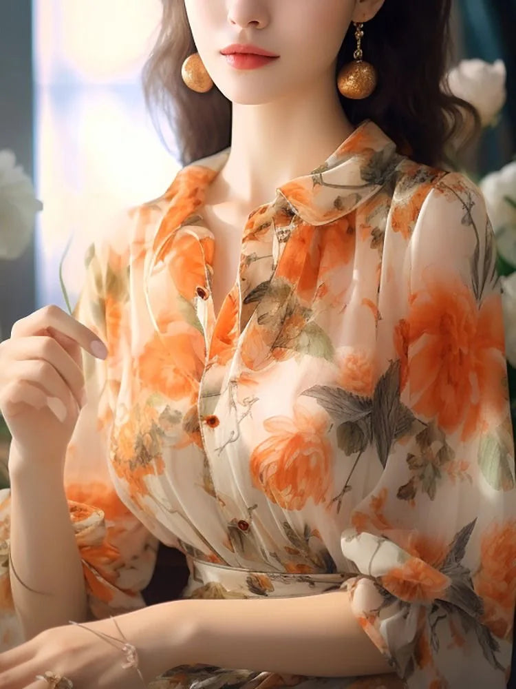 Summer Floral Chiffon Top