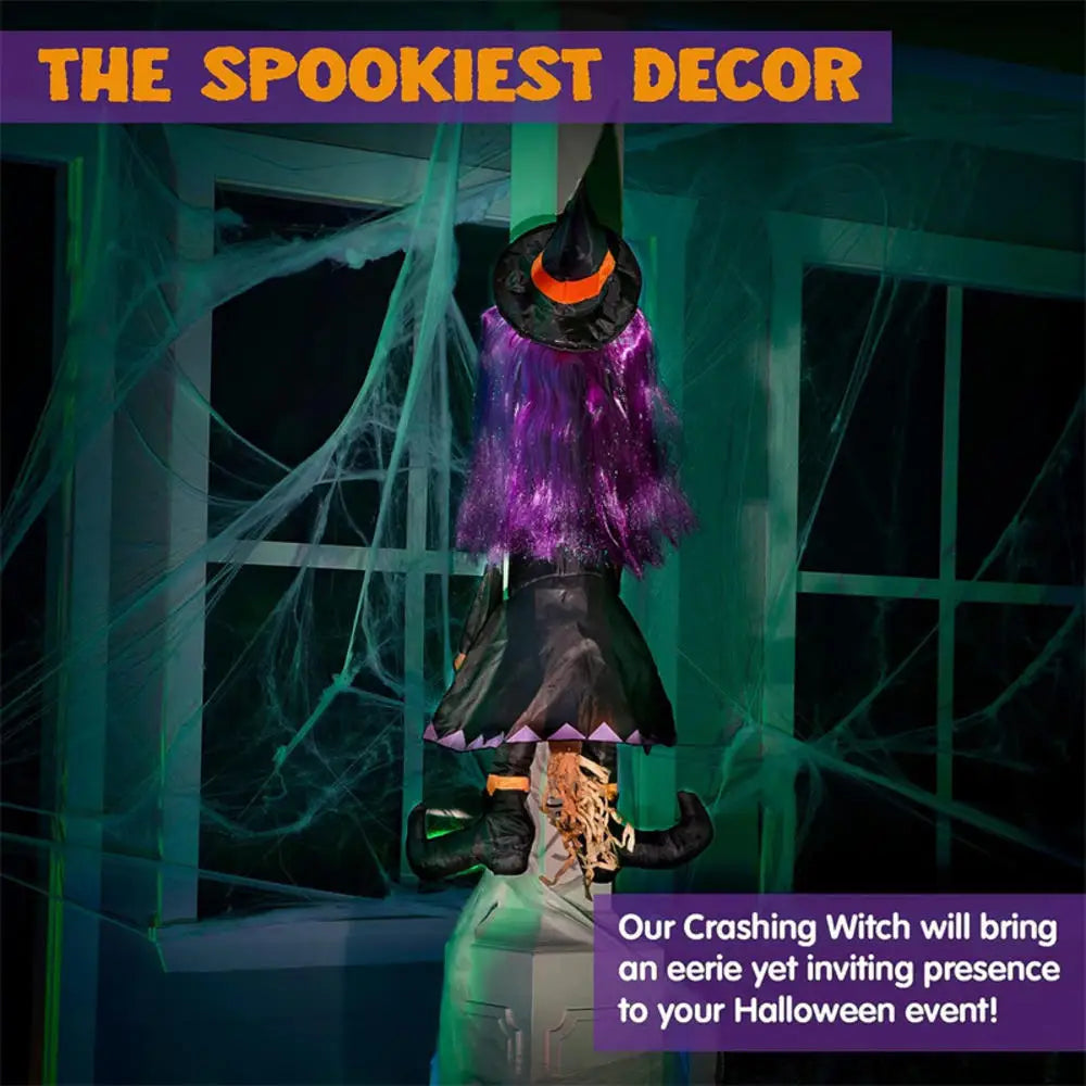 Halloween Crashing Witch Decor