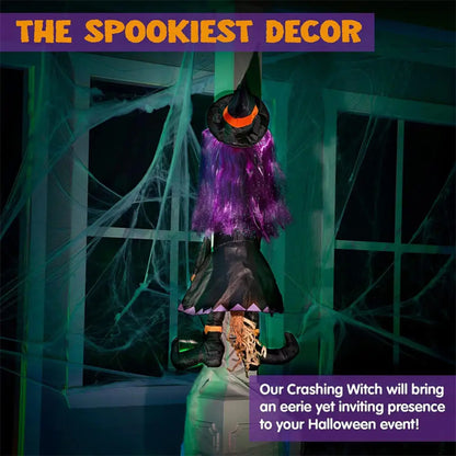 Halloween Crashing Witch Decor