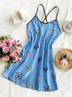 Butterfly Print Slip Nightdress