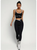 Blended Patchwork Pullover Slim Fit Two-Piece Yoga Set
