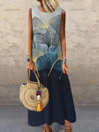 Bohemian Sunflower Print Dress