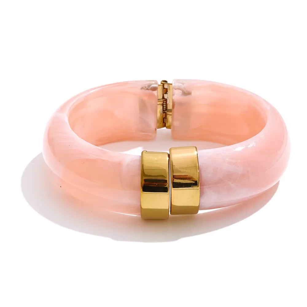 Acrylic Gold Bangle Set