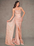 Rose Gold Sequin Mermaid Gown