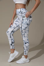 Printed Welt-Pocket Ankle Yoga Pants